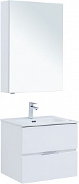 Aquanet Мебель для ванной Алвита New 60 2 ящика подвесная белая матовая – фотография-1